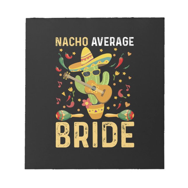 Bloco De Notas Nacho Média Bride Cinco De Mayo Casamento Mexicano (Frente)
