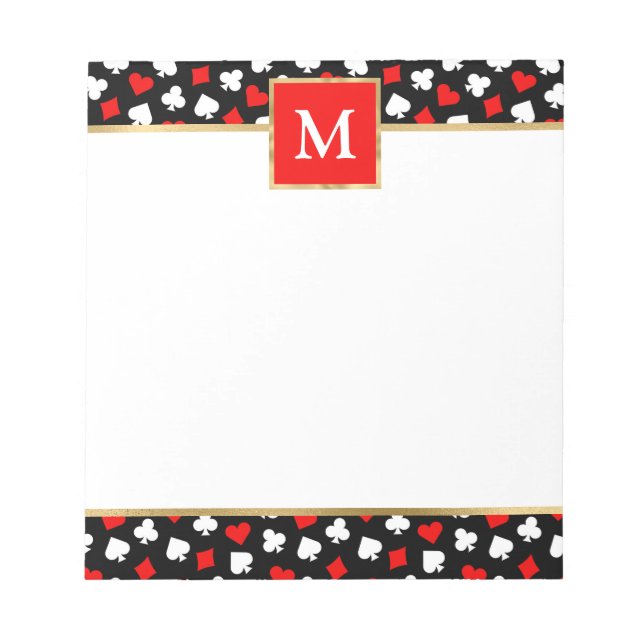 Bloco De Notas Naipe de Cartas Personalizadas (Frente)