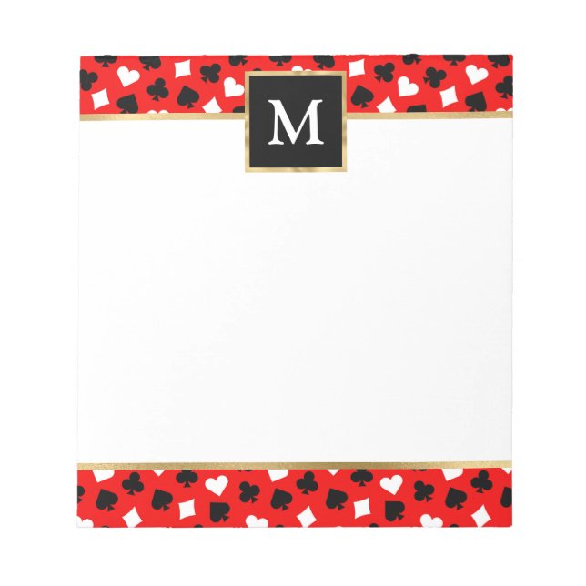 Bloco De Notas Naipe de Cartas Personalizadas com Ouro (Frente)