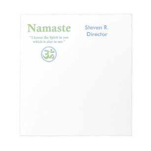 Bloco De Notas Namaste significado com símbolo Om