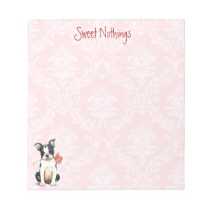 Bloco De Notas Namorados Boston cor-de-rosa Terrier