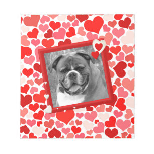 Bloco De Notas Namorados Boxer Dog Hearts