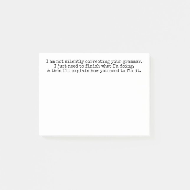 Bloco De Notas Não Corrigindo Silentemente Sua Gramática (Ainda) (Frente)