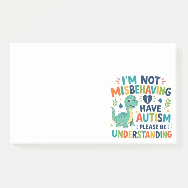 Bloco De Notas Não estou me comportando mal, eu tenho autismo (Frente)