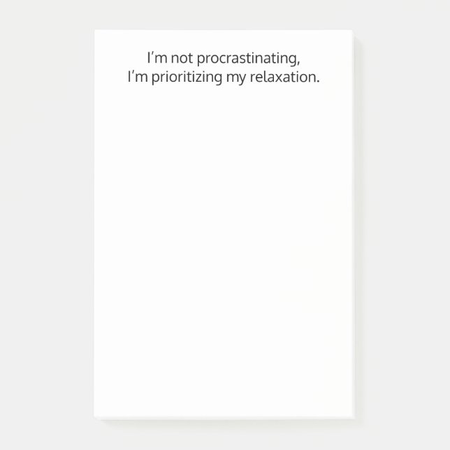 Bloco De Notas Não estou procrastinando, Engraçado, Divertido, Pe (Frente)