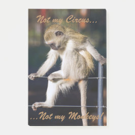Bloco De Notas Não meu circo, não minhas almofadas do post-it dos