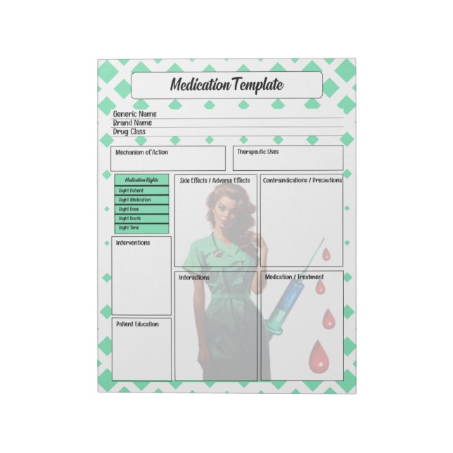 Bloco De Notas Não se engane... Modelo de medicação (Invertido)