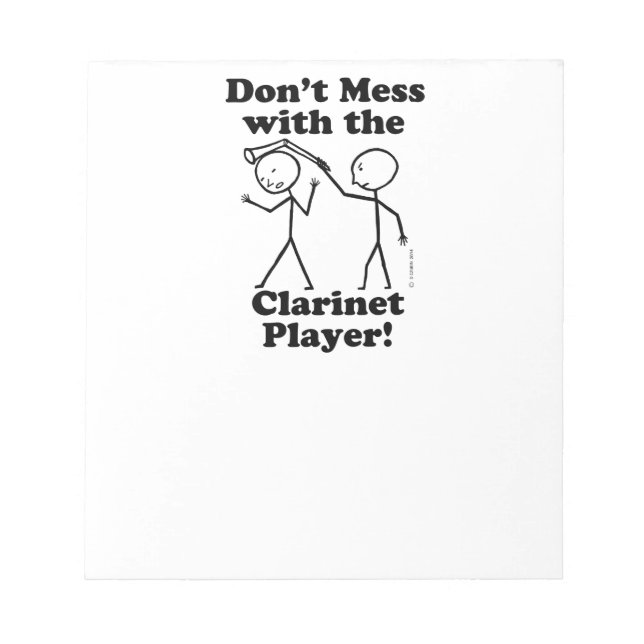 Bloco De Notas Não se meta com o Clarinet Player (Frente)