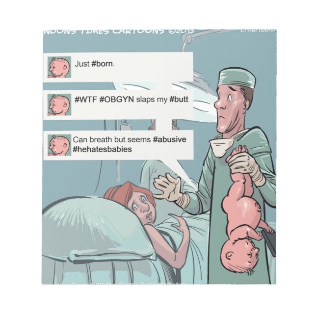 Bloco De Notas Nascer De Tweet Engraçado (Frente)