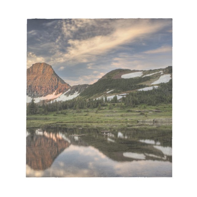 Bloco De Notas Nascer do sol e reflexo, Parque Nacional Glacier, (Frente)