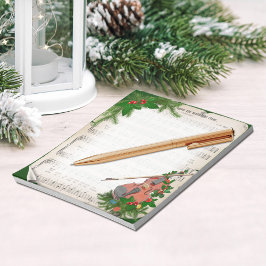 Bloco De Notas Natais vintages Folha de Música com Violino Festiv