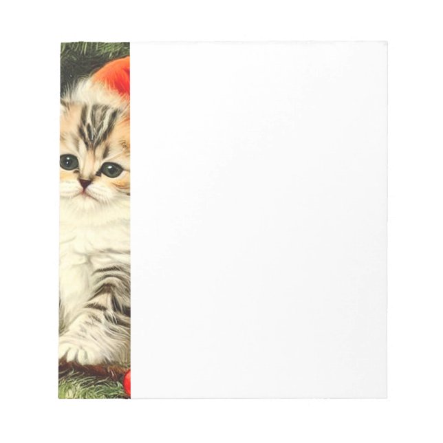 Bloco De Notas Natais vintages Kitten (Frente)