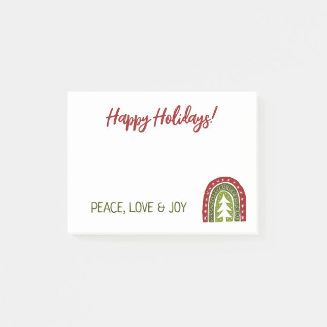 Bloco De Notas Natal BoHo Feriado paz amor e alegria personalizad (Frente)