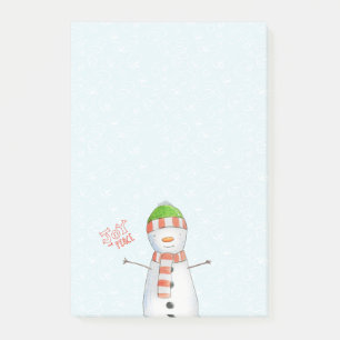 Bloco De Notas Natal bonito do boneco de neve da alegria e da paz