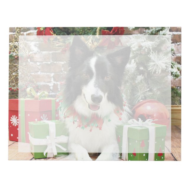 Bloco De Notas Natal - Border Collie - Jessup (Frente)