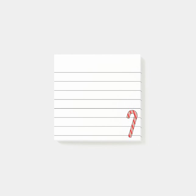 Bloco De Notas Natal de Doces em Listras Desenhado 3x3 (Frente)