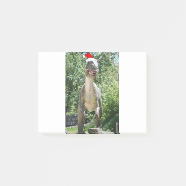 Bloco De Notas Natal Dinossaur Santa Claus (Frente)