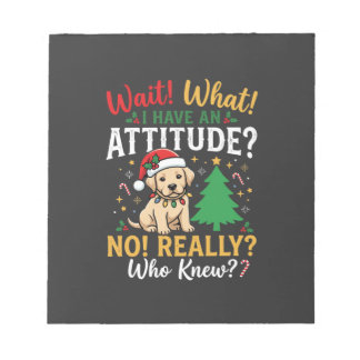Bloco De Notas Natal Divertido Cão Atitude Feriado