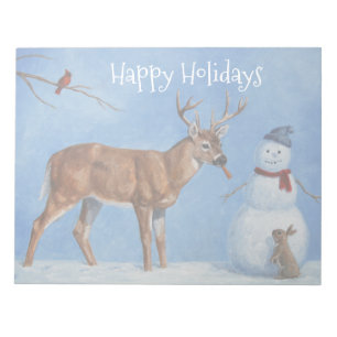 Bloco De Notas Natal do Deer & Funny Snowman