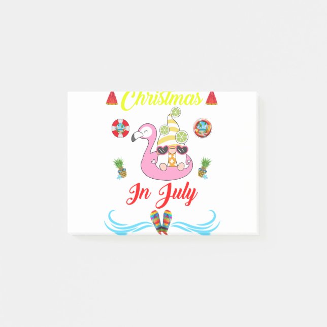 Bloco De Notas Natal Dos Gnomos Em Julho (Frente)