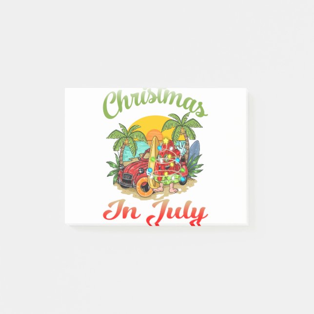 Bloco De Notas Natal em julho Surfing Summer Watermelle (Frente)