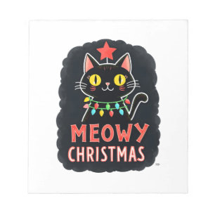 Bloco De Notas Natal Felino Meowy Gato Natal Fofo Gatinho Gatos P