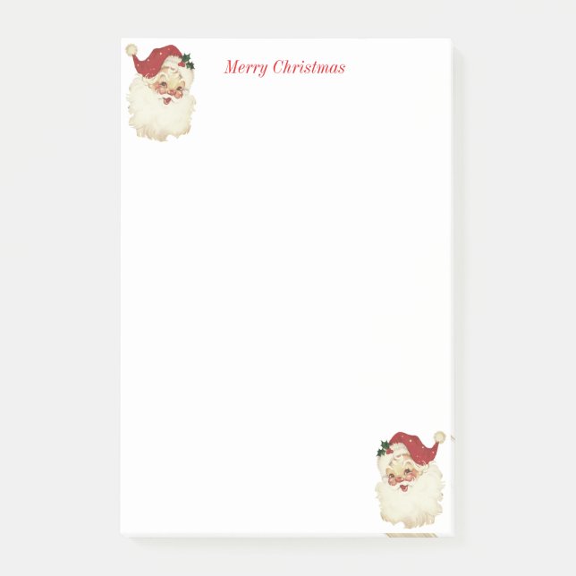 Bloco De Notas Natal Papai Noel em Branco (Frente)