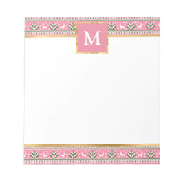 Bloco De Notas Natal Personalizado Rosa Fair Isle