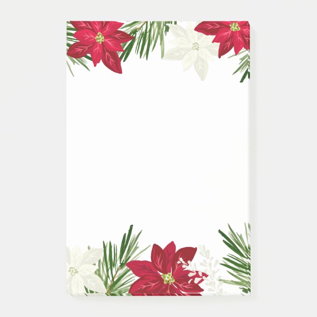 Bloco De Notas Natal Red Bold Poinsettia (Frente)