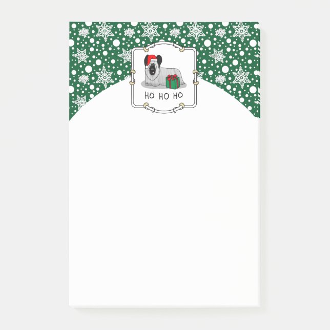 Bloco De Notas Natal Santa Claus Hat Skye Terrier (prata) (Frente)