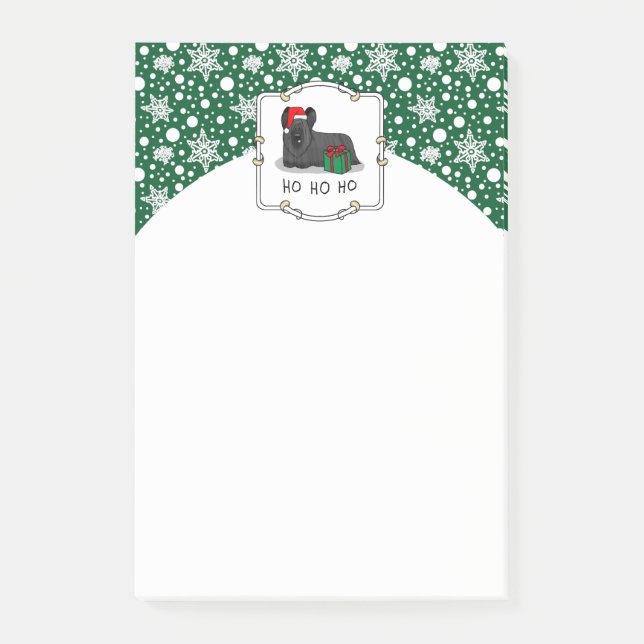 Bloco De Notas Natal Santa Claus Hat Skye Terrier (preto) (Frente)