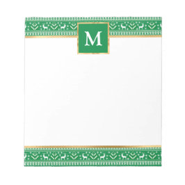 Bloco De Notas Natal Verde Personalizado Fair Isle