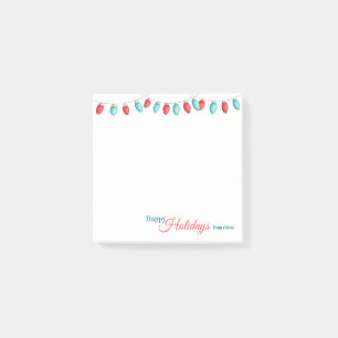 Bloco De Notas Natal Vermelho Minimalista Luz Feliz Feriado de Aq