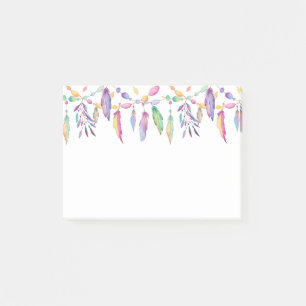 Bloco De Notas Native American Watercolor Penas Indianas