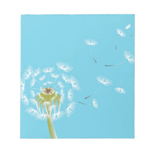 Bloco De Notas Natureza floral do dente-de-leão dos azul-céu