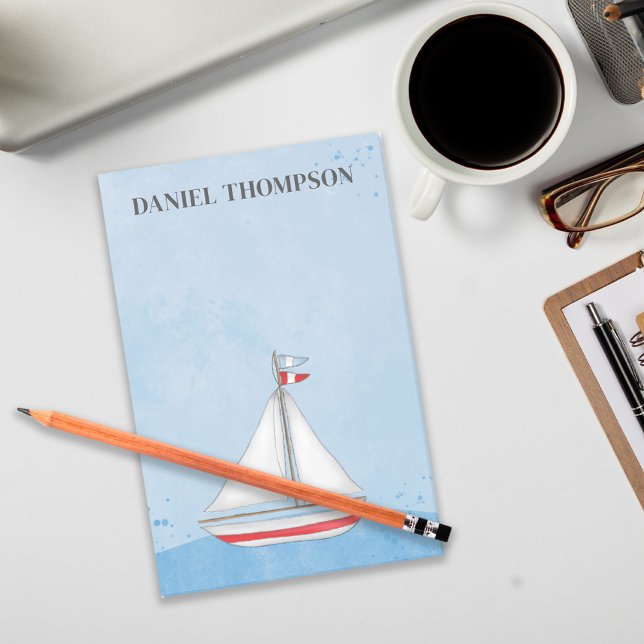Bloco De Notas Náutica Simples - Náutica - Cores Aquáticas Azuis (Criador carregado)