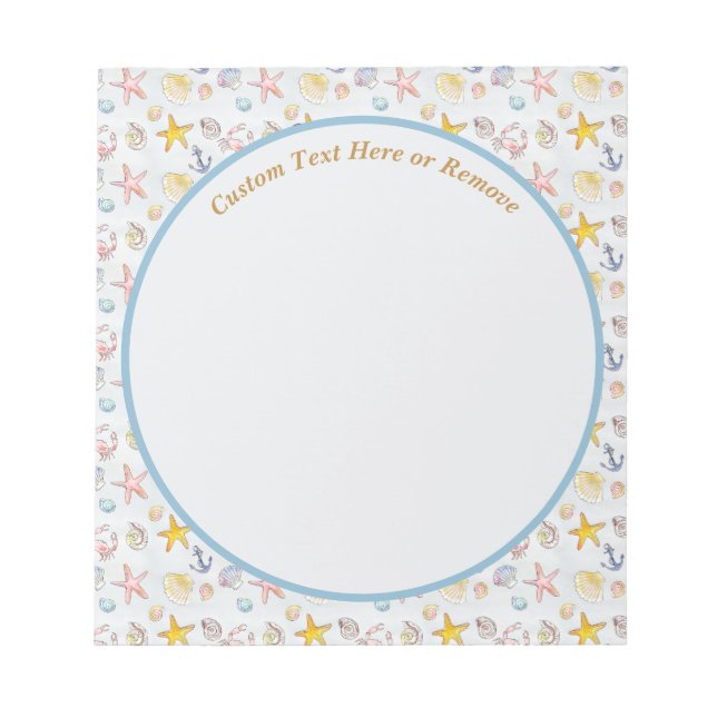 Bloco De Notas Náutico Oceano Praia - Peixe de Starfish à vela (Frente)