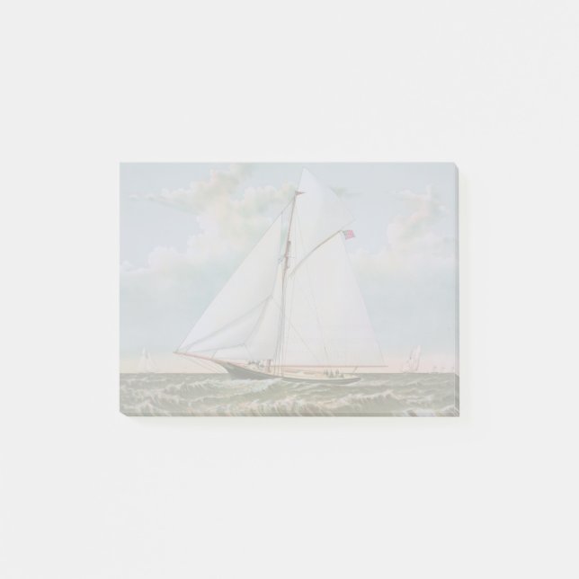Bloco De Notas Navio Antigo à Vela Iate Sloope Oceano (Frente)