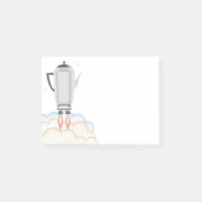 Bloco De Notas Navio retro do foguete do percolator do pote do (Frente)