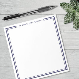 Bloco De Notas Navy Blue Minimalist Monogram