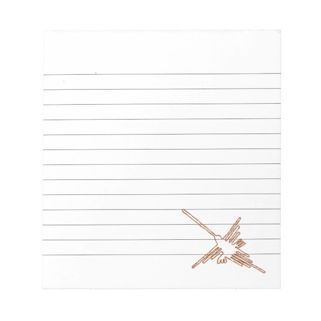 Bloco De Notas Nazca Lines Hummingbird Sketch Links (Frente)