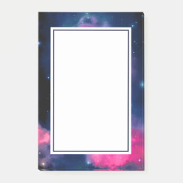 Bloco De Notas Nebulosa da Galáxia Rosa e Azul e Abstrato das Est