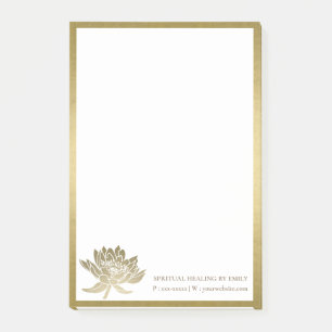 BLOCO DE NOTAS NEGÓCIO FAUX DOURADO LOTUS ELEGANTE FORMAL