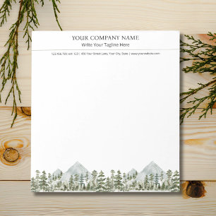 Bloco De Notas Negócios ao Ar Livre Floresta Verde Aquarela Natur