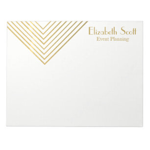 Bloco De Notas Negócios de Design Geométrico Dourado Personalizad
