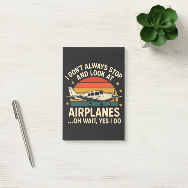 Bloco De Notas Nem Sempre Eu Paro E Olho Aviões (Escritótio)