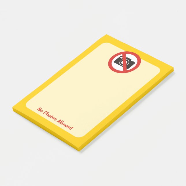 Bloco De Notas Nenhuma Foto Permitida (Inclinado)