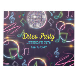 Bloco De Notas Neon Glow Disco Dance Festa de aniversário