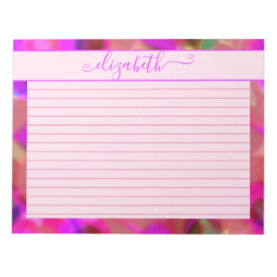 Bloco De Notas Neon Pink & Purple Abstrato Watercolor