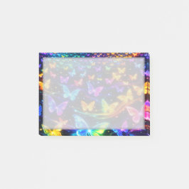 Bloco De Notas Neonfarbener Notizzettel mit Schmetterlingsmotiv